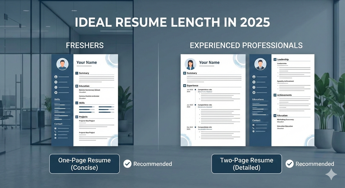 How Long Should a Resume Be? Freshers vs Experienced (2025)